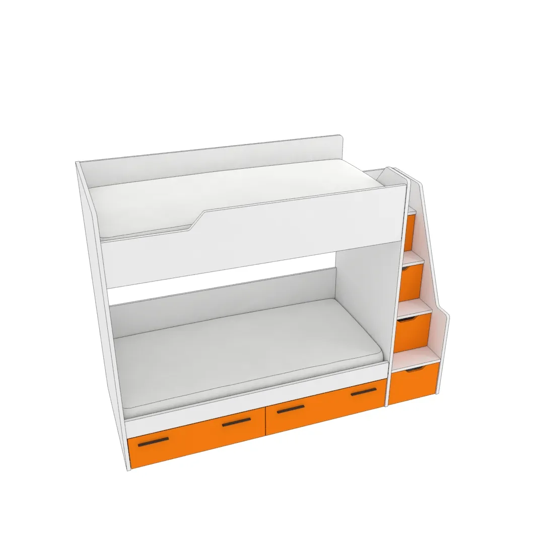Кровать двухъярусная с лестницей комодом L904, 90x190 L/R Кровать двухъярусная с лестницей комодом L904, 90x190 L/R