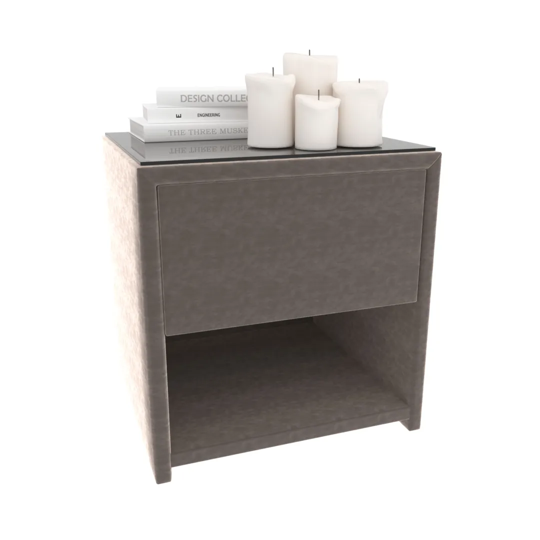 Тумба прикроватная мягкая, стекло прозрачное САНРАЙС 751