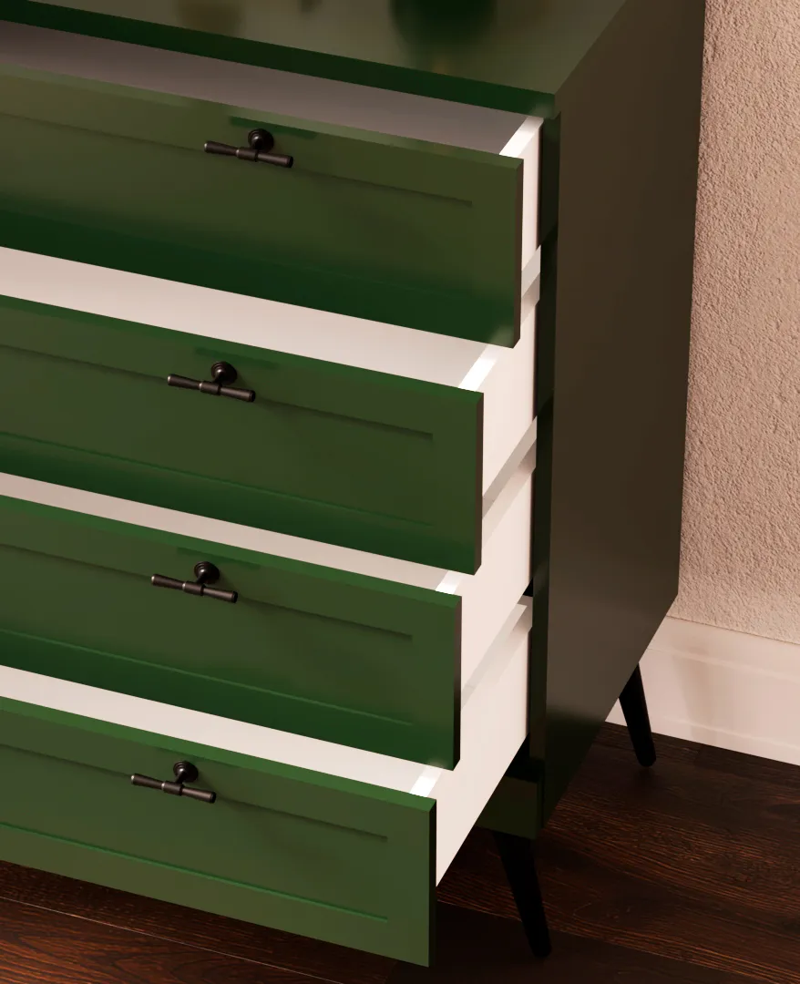Комод с ящиками с эмалевой столешницей и боковинами A704.45ESB