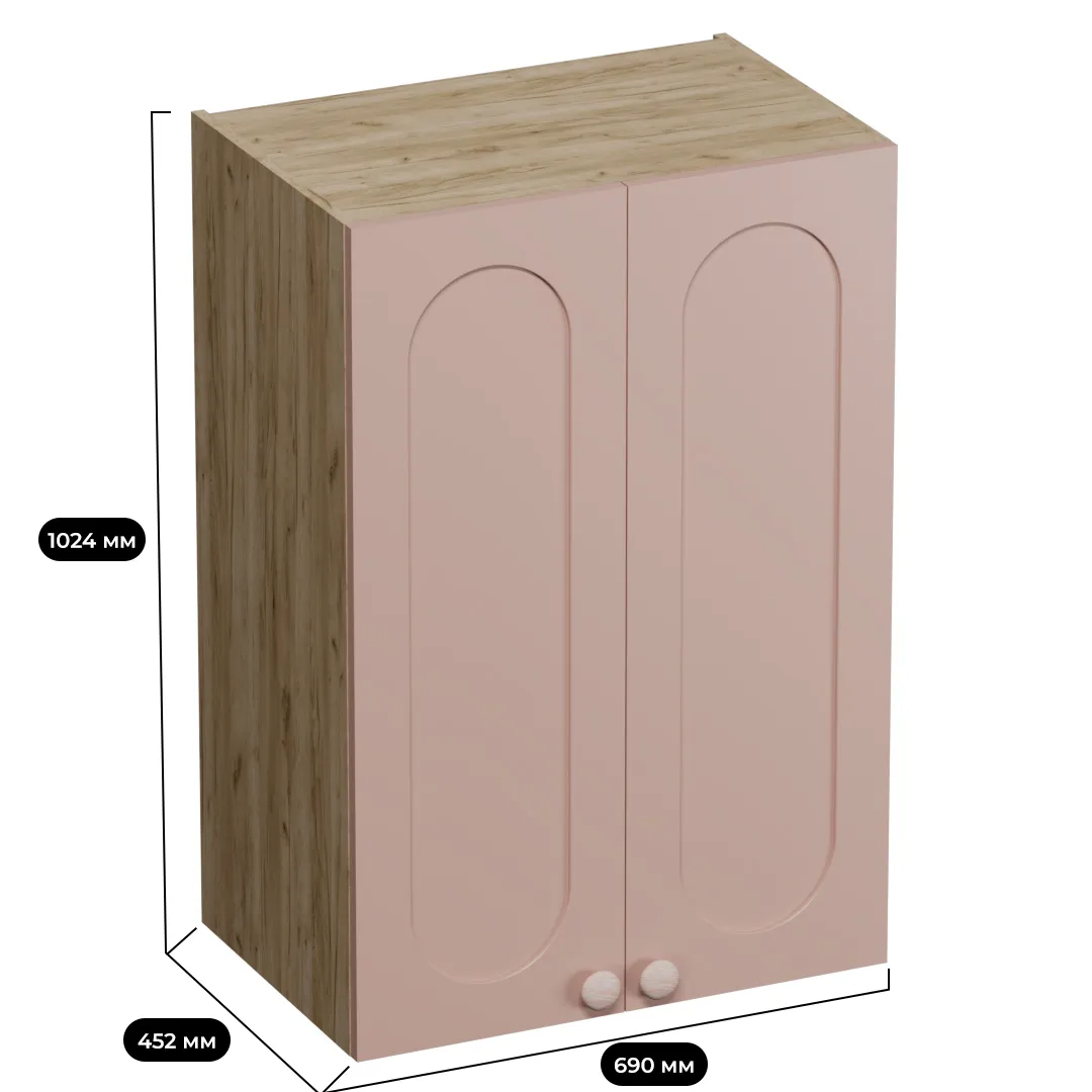 Антресоль двудверная, фрезерованные фасады в эмали LE339.44