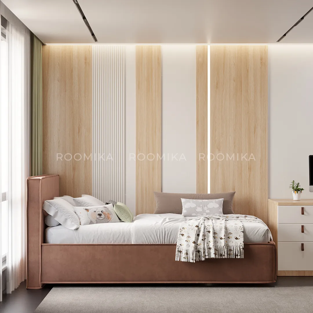 Кровать односпальная мягкая ОСТИН OS90  с подъемным механизмом, 90x200
