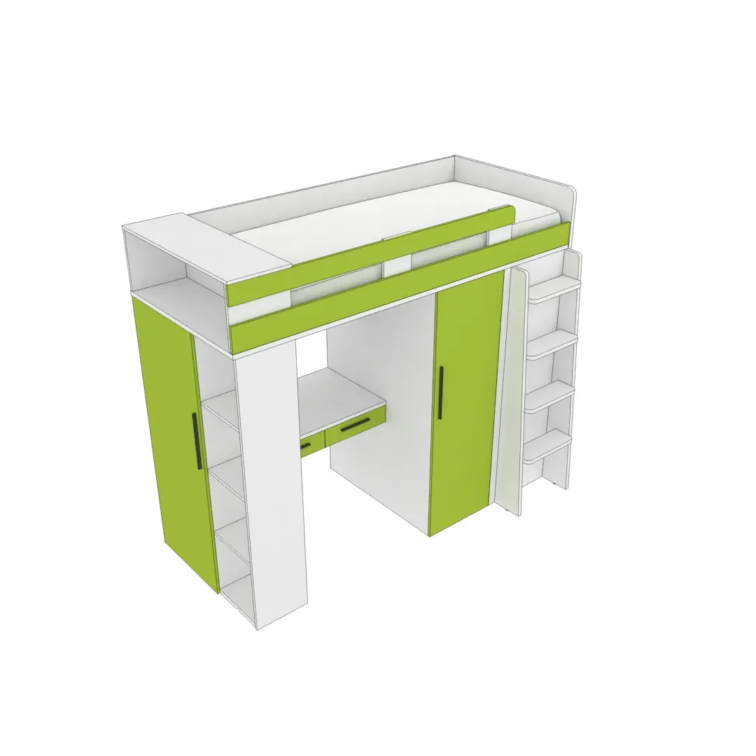 Кровать-чердак с рабочей зоной L903, 90x190 L/R Кровать-чердак с рабочей зоной L903, 90x190 L/R