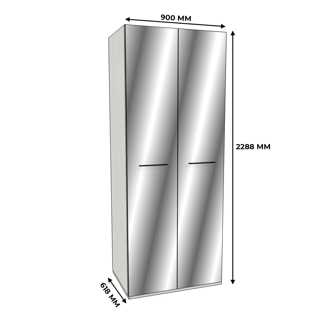 Шкаф двустворчатый зеркалом, фасады МДФ CG-210.60Z