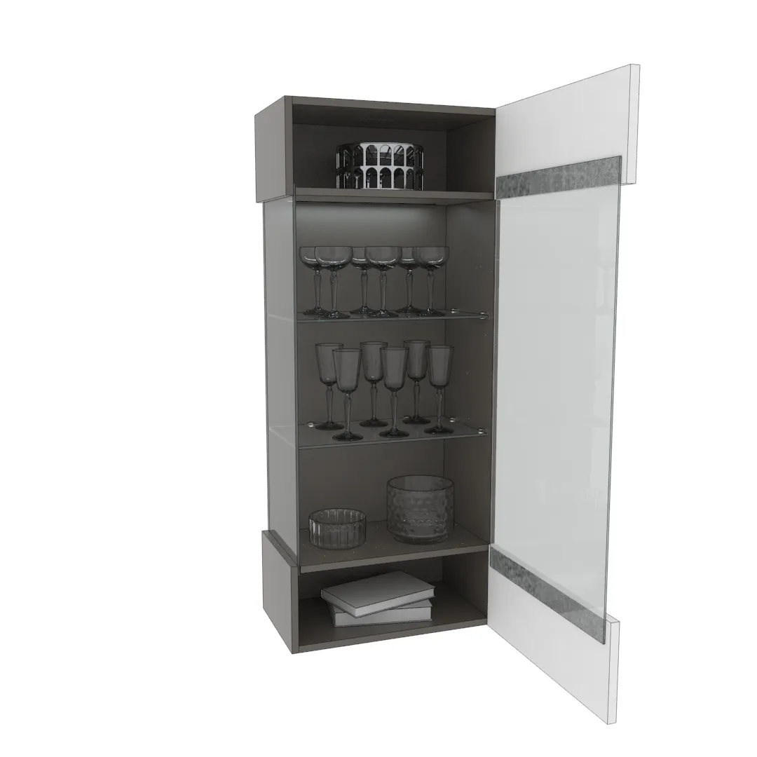 Шкаф навесной с подсветкой, фасады в эмали LE360 L/R