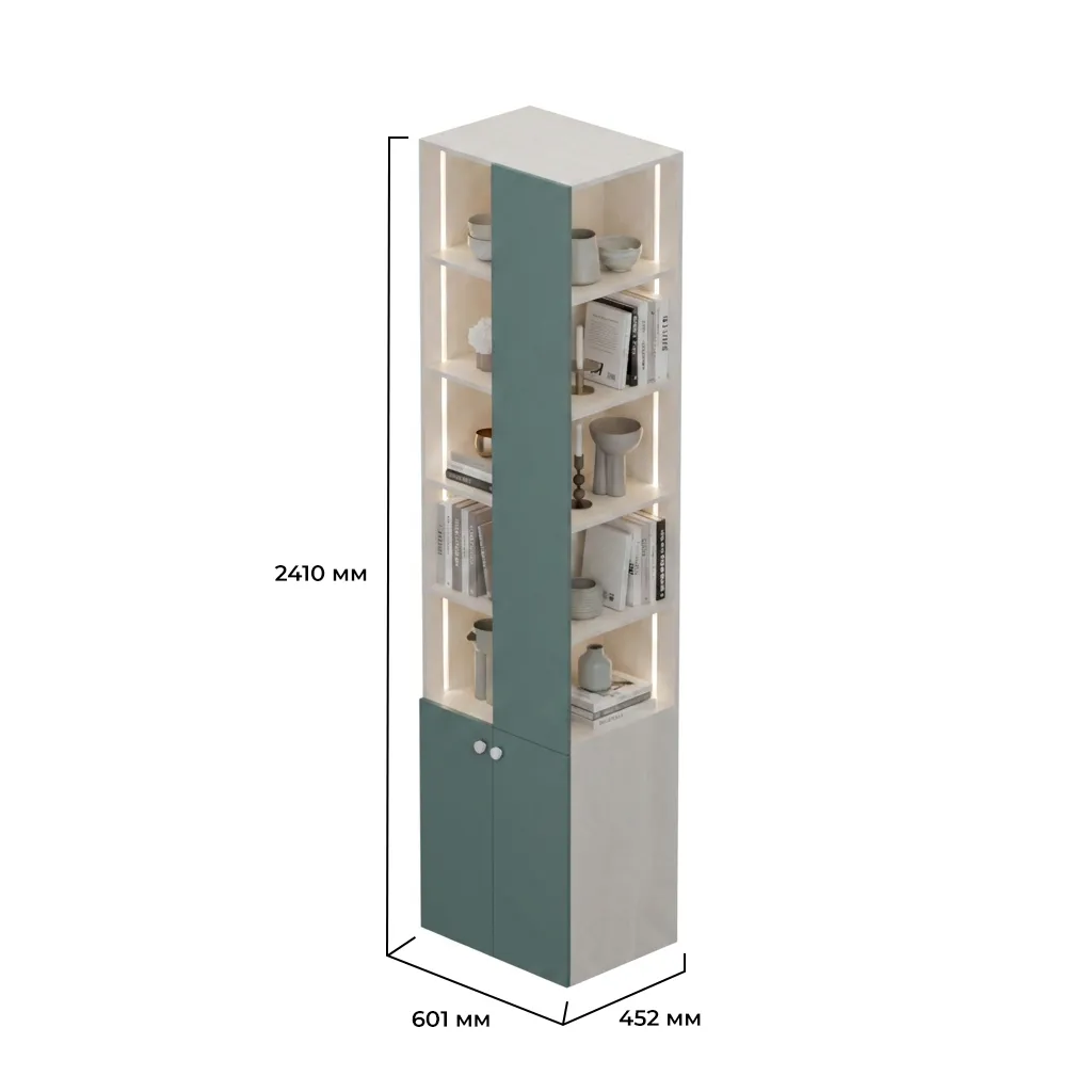 Шкаф-стеллаж книжный с подсветкой LG237.44 L/R