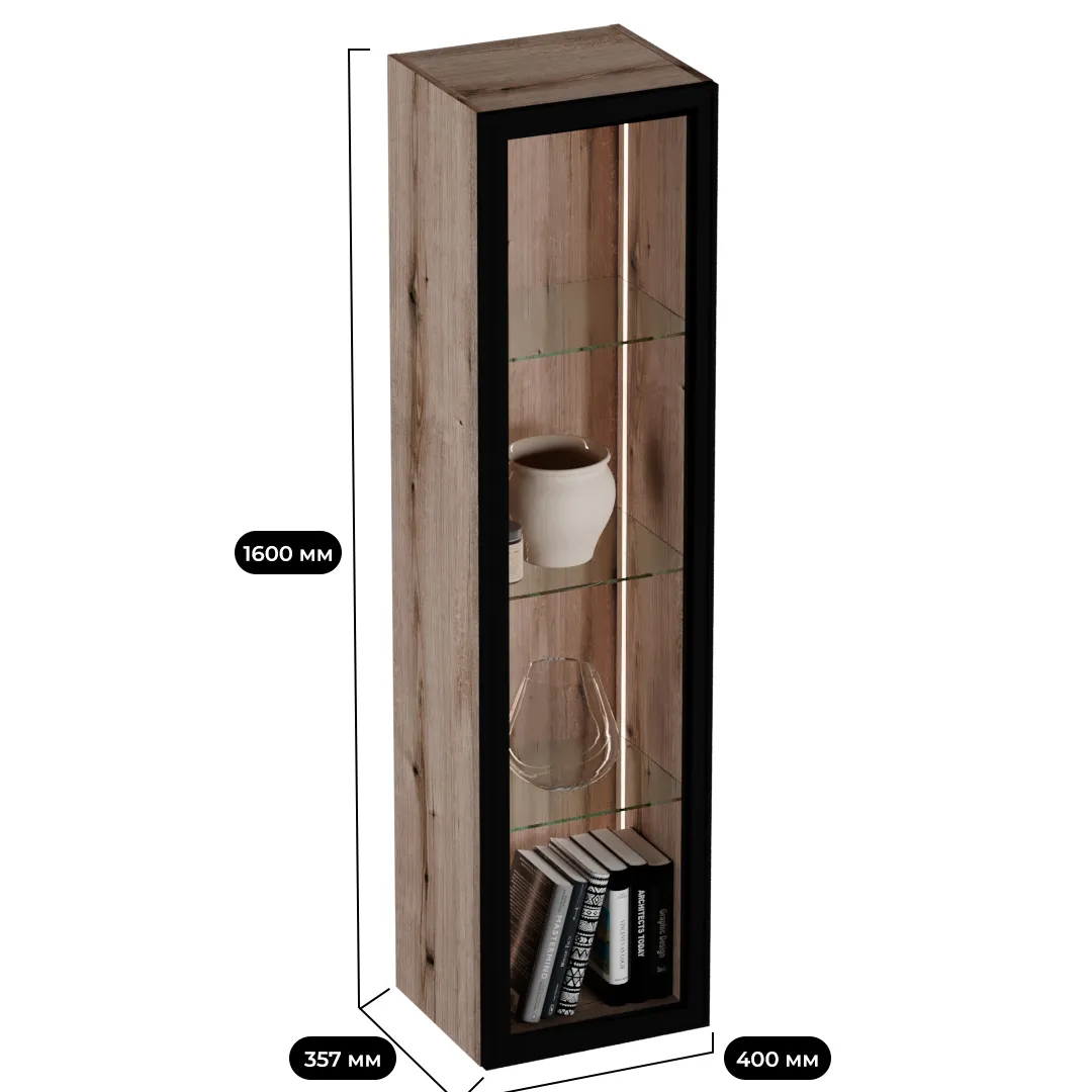 Шкаф навесной стеклянный R331.2