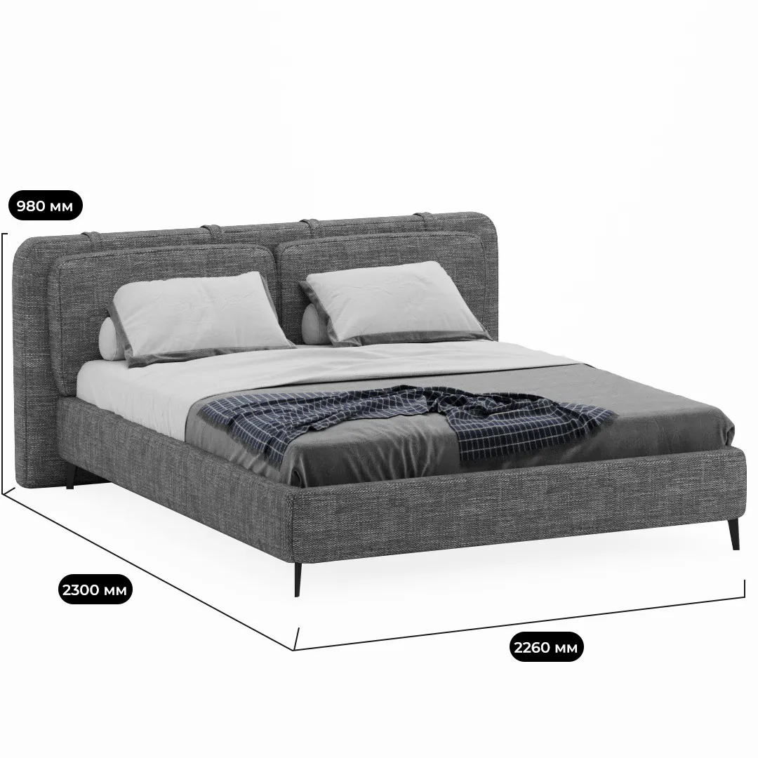 Кровать двуспальная мягкая СТЕНЛИ, 160x200