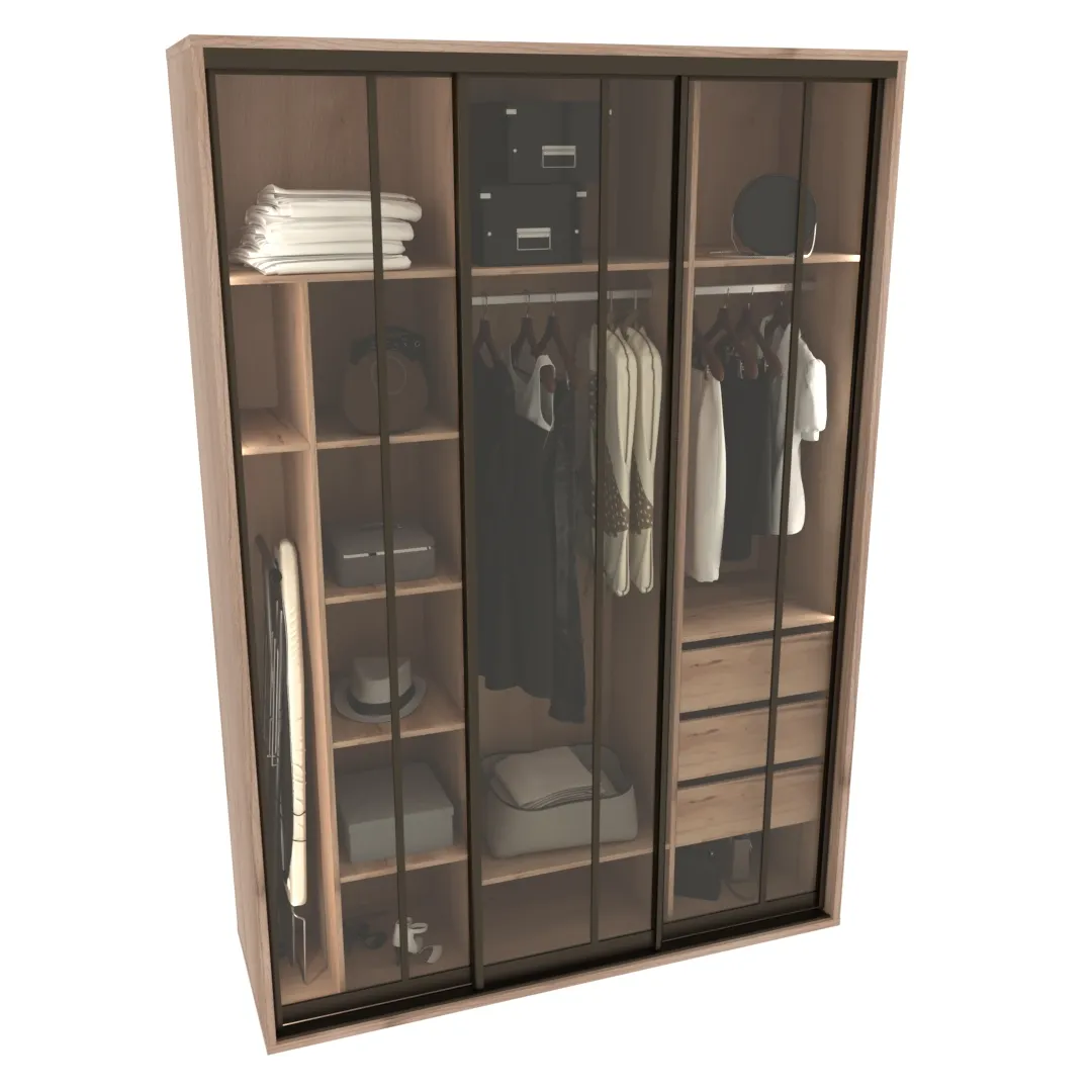 Шкаф-купе ХG210.60-2, профиль INTEGRO, стекло прозрачное, с подсветкой