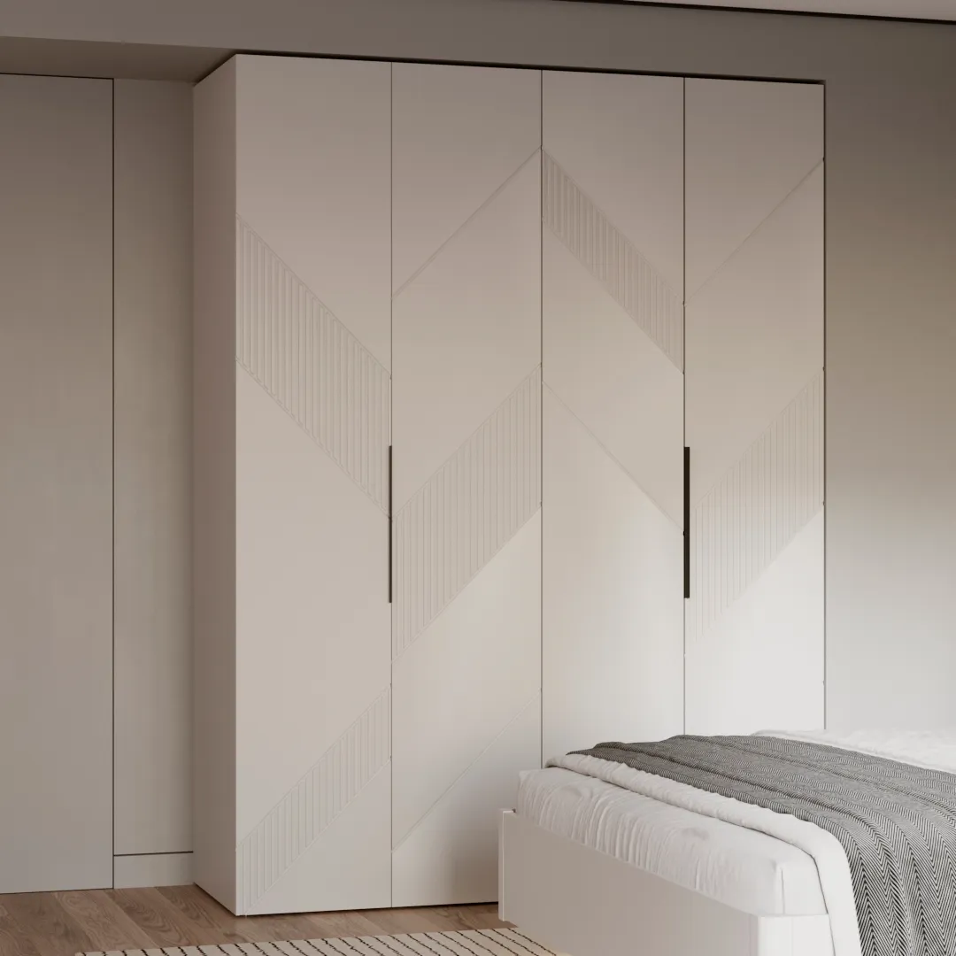 Шкаф 2 дверный, фрезерованные фасады в эмали LE210.60-1