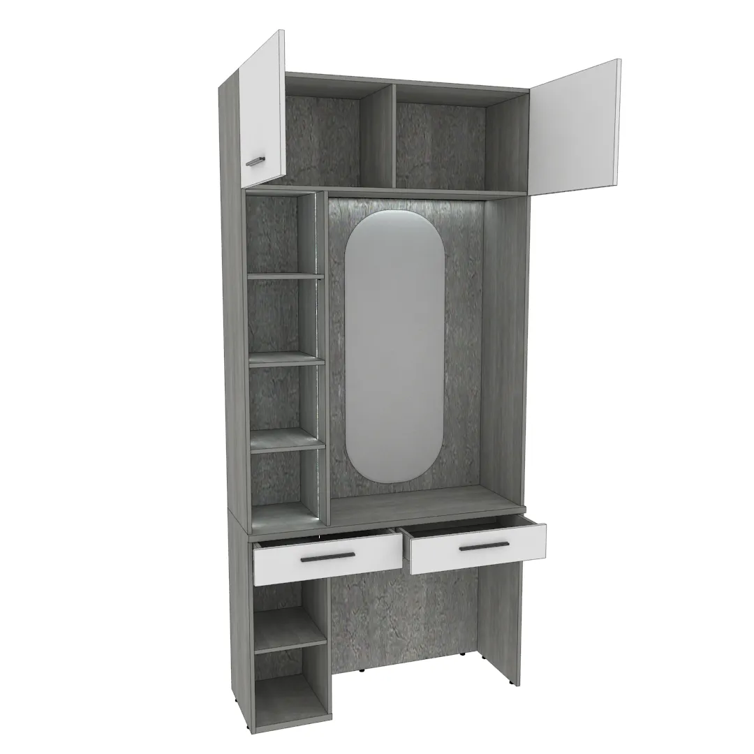 Столик туалетный с антресолью и стеллажом с подсветкой LG415