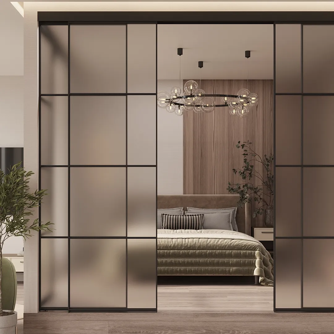 Перегородка для зониования пространства, стекло Сатинато GRACE 19