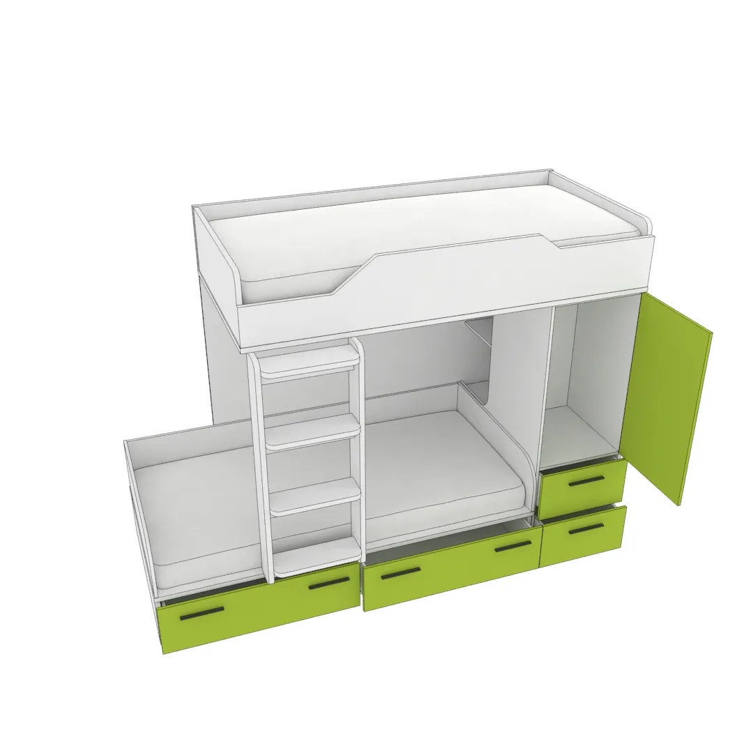 Кровать двухъярусная L906, 90x190 L/R