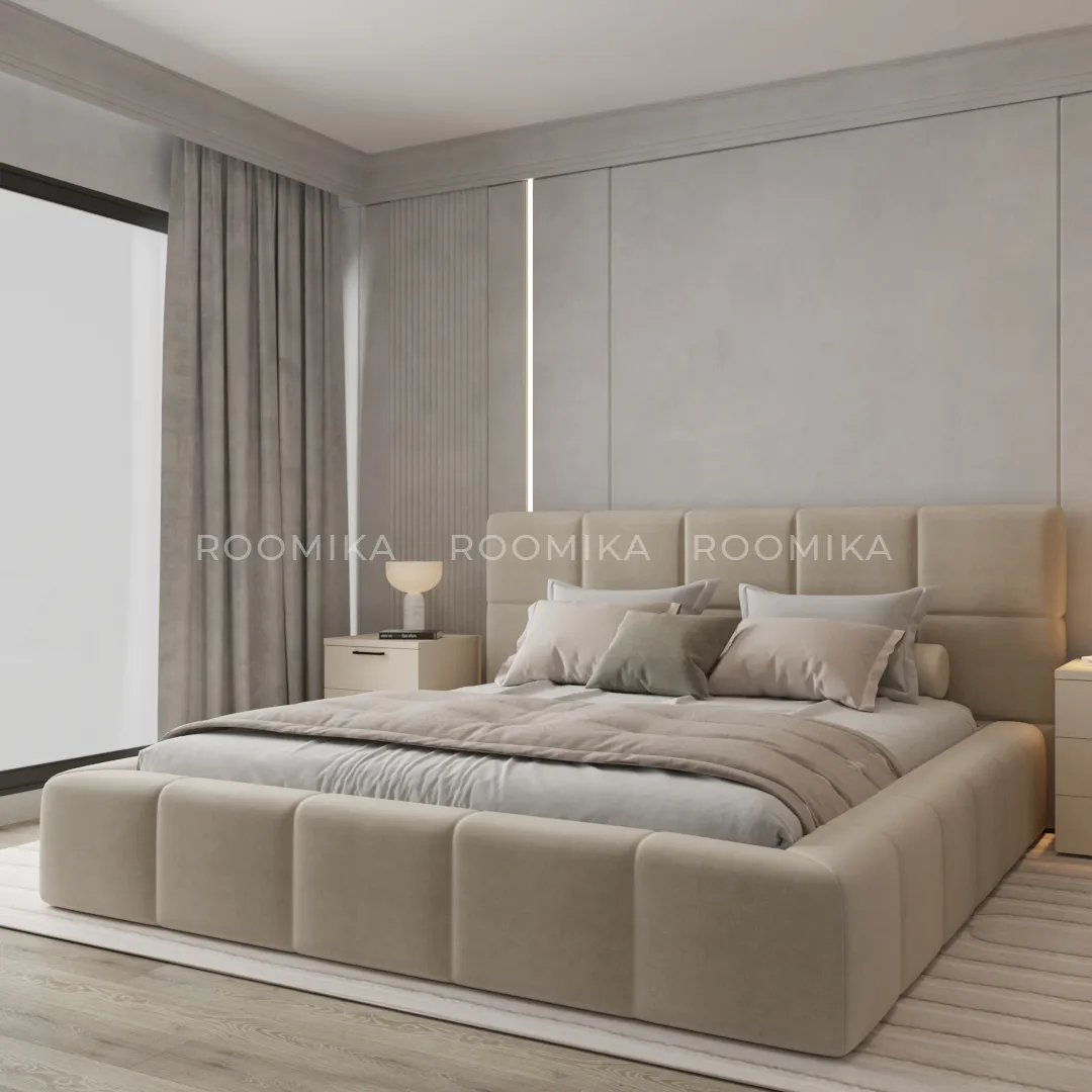 Кровать двуспальная мягкая QUADRO-soft  с подъемным механизмом, 140x200