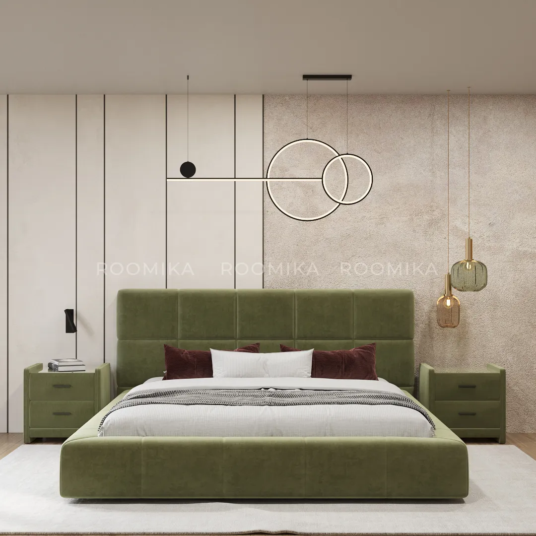 Кровать двуспальная мягкая КВАДРО-СОФТ  с подъемным механизмом, 140x200