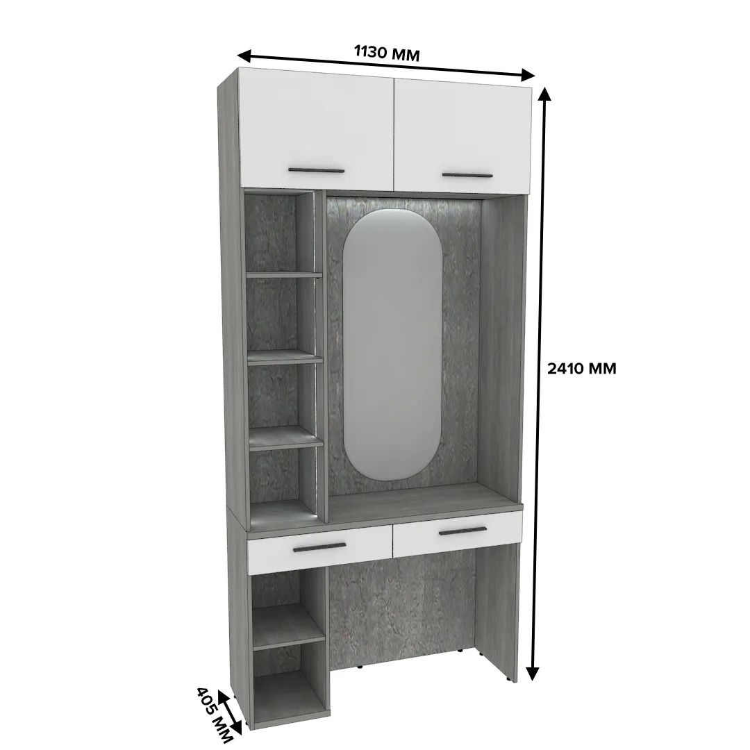 Столик туалетный с антресолью и стеллажом с подсветкой LG415