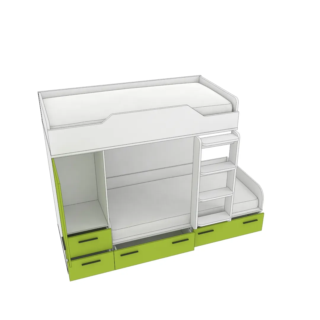 Кровать двухъярусная L906, 90x190 L/R