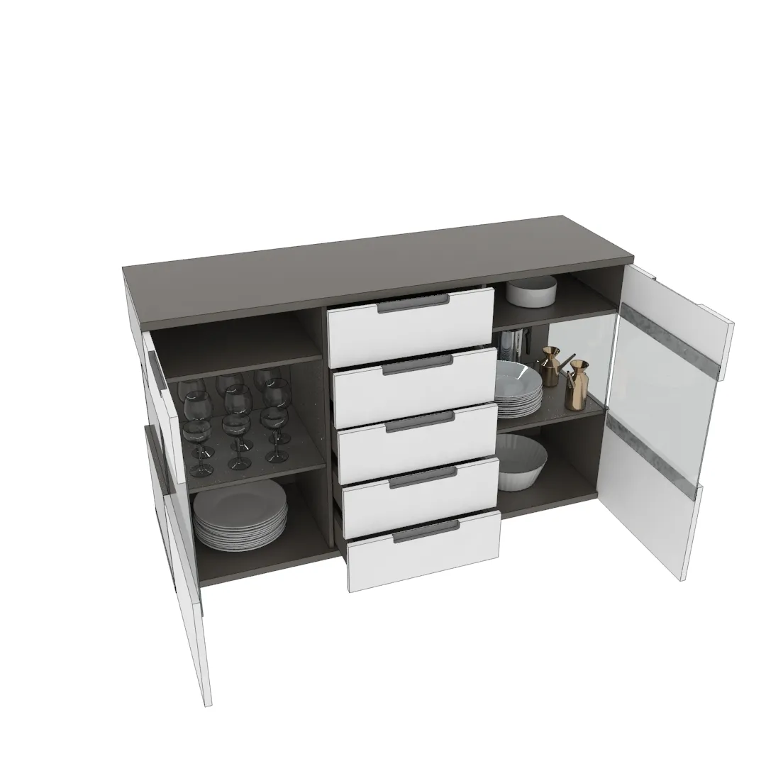 Комод с подсветкой, фасады в эмали LE707