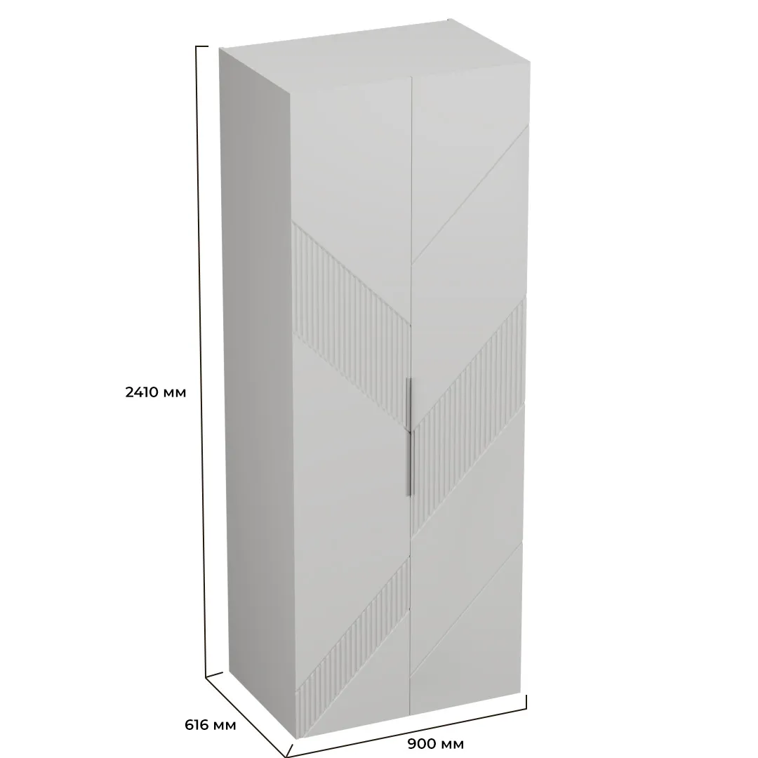 Шкаф 2 дверный, фрезерованные фасады в эмали LE-210.60-4