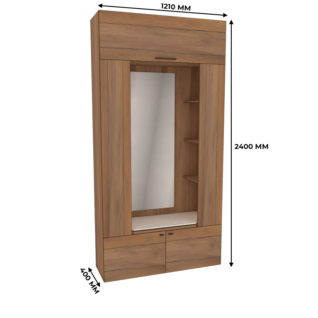 Секция с зеркалом и полками с подсветкой L408