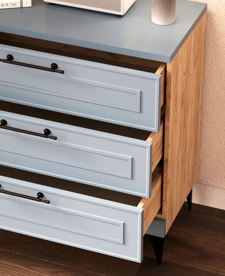 Комод с ящиками узкий с эмалевой столешницей A703.40ES