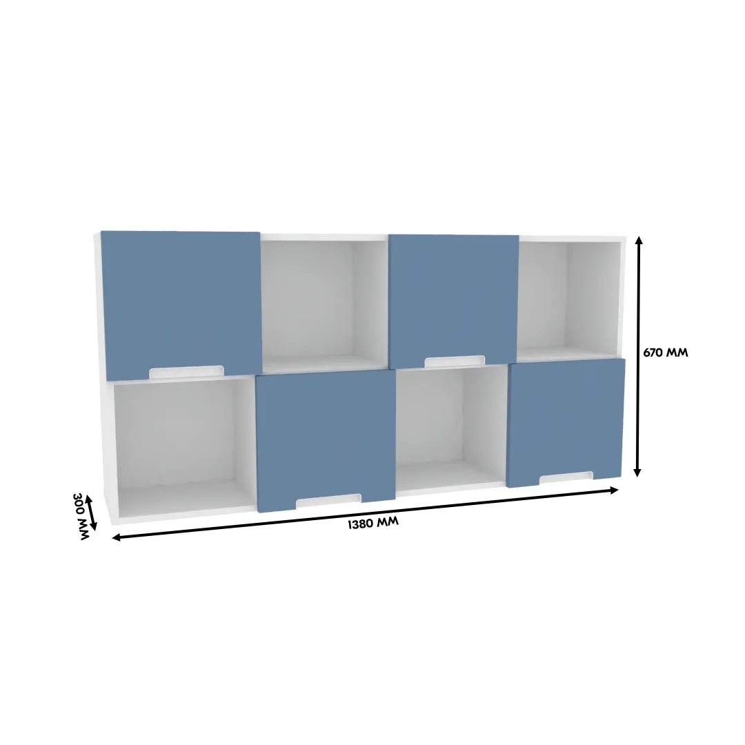 Антресоль над столом, фасады в эмали LE309