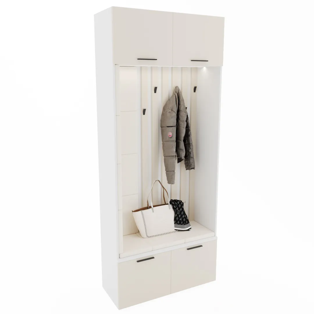 Секция с крючками с подсветкой и мягкими панелями L419