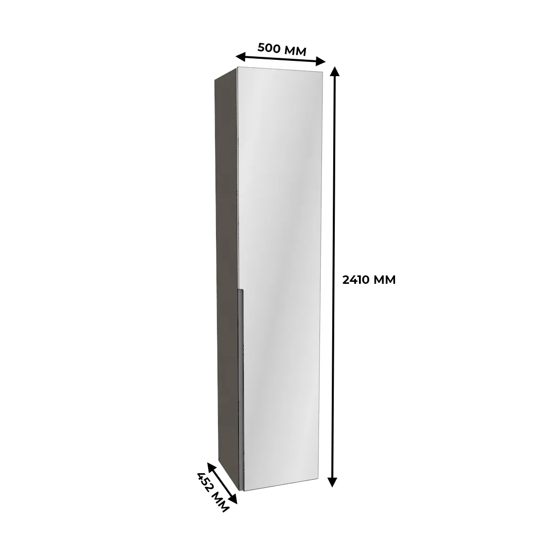Шкаф 1 дверный широкий с зеркалом, фасады в эмали LE221.44-1Z
