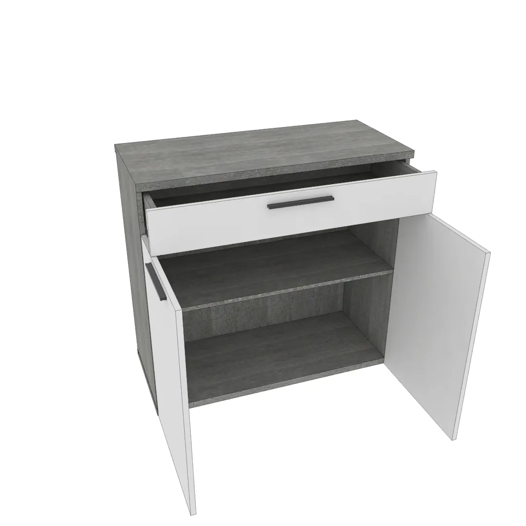 Тумба широкая 2 дверная с ящиком LG-876