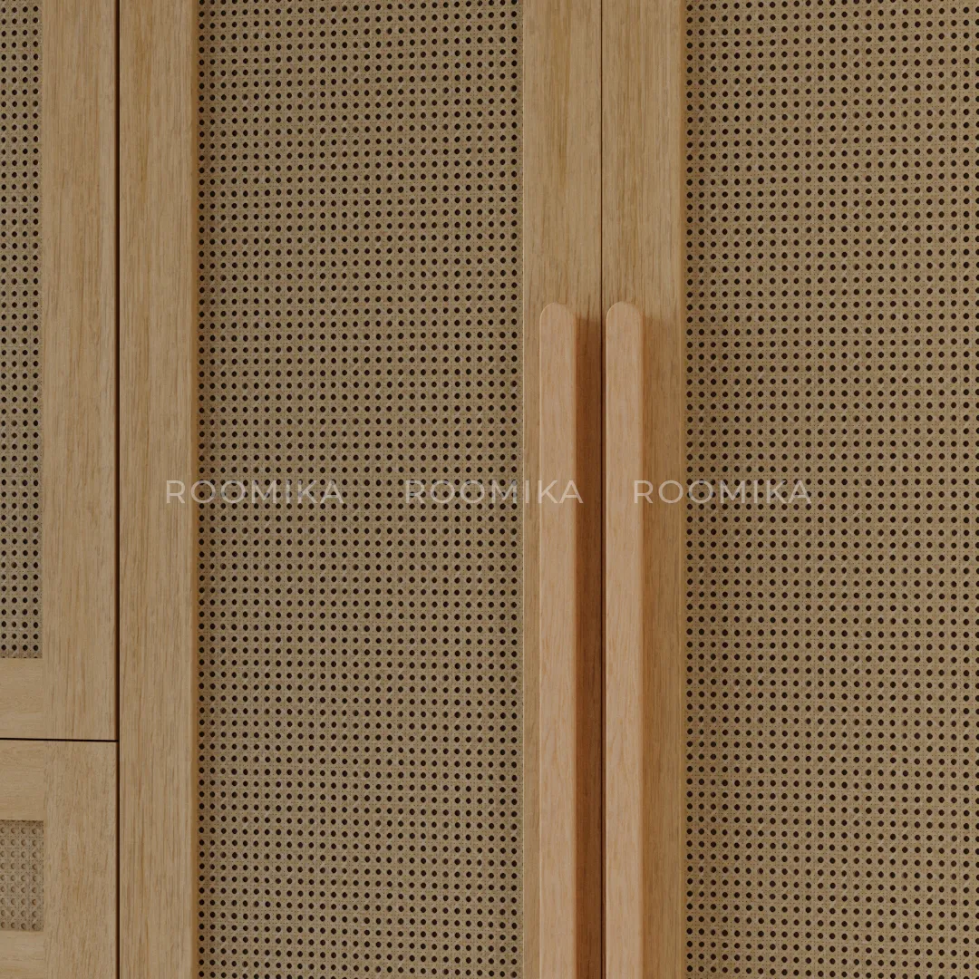 Шкаф двустворчатый, фасады натуральный ротанг L210.60-3