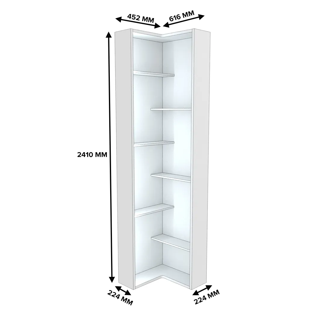 Стеллаж завершающий угловой с подсветкой L-230.60 L/R