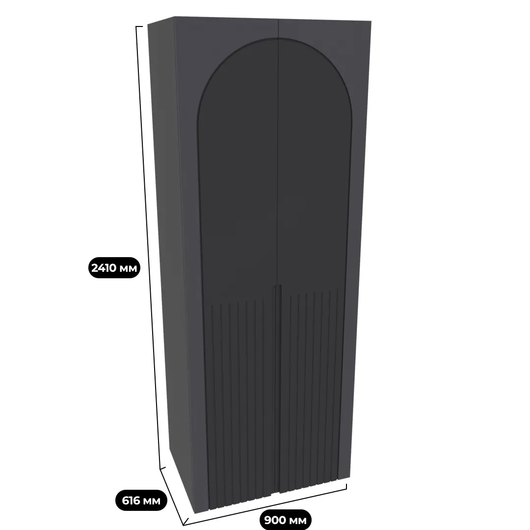 Шкаф 2 дверный, фрезерованные фасады в эмали LE210.60-1