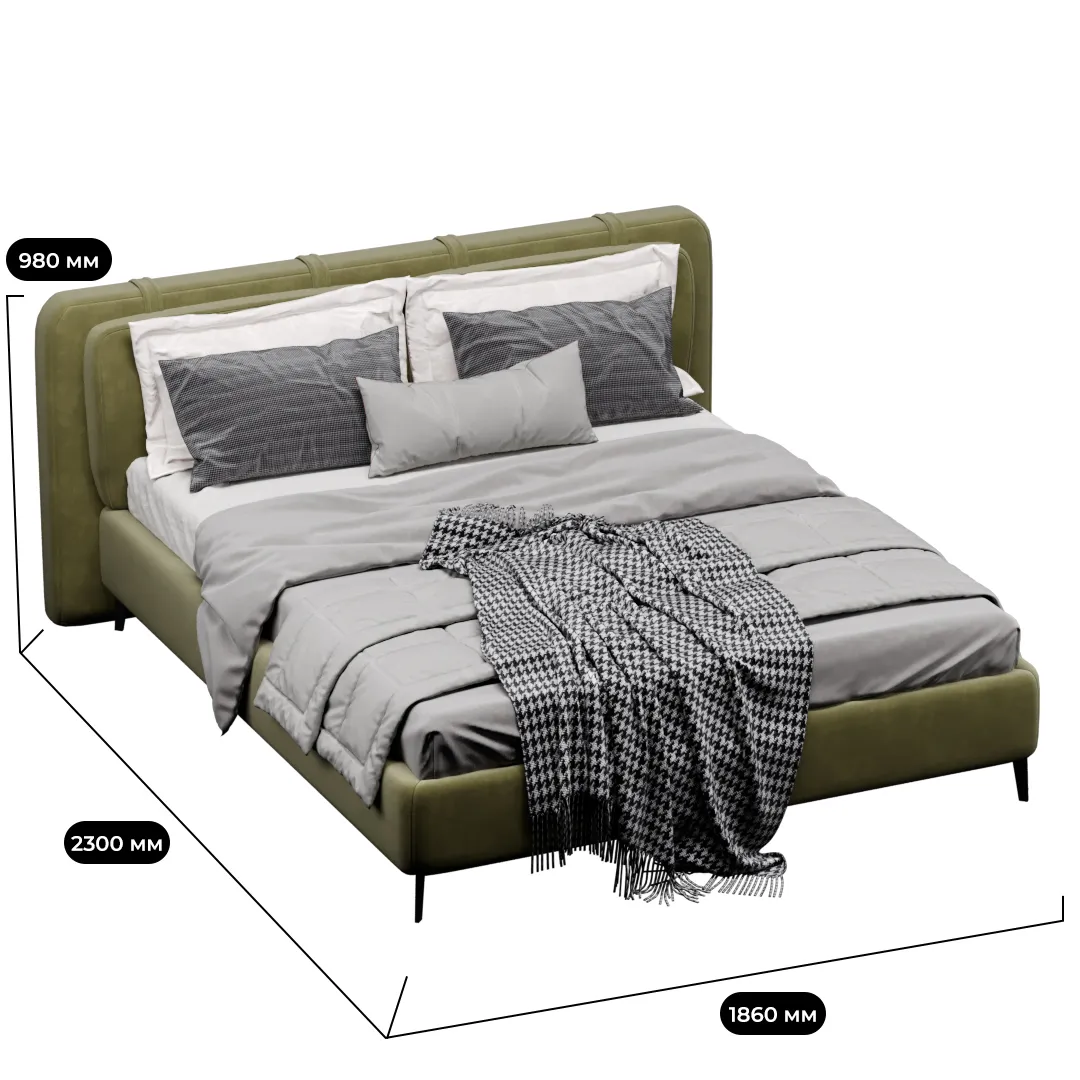 Кровать двуспальная мягкая СТЕНЛИ, 140x200