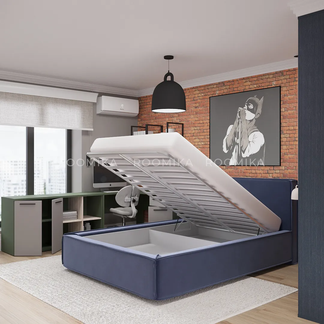 Кровать двуспальная мягкая ОСТИН  с подъемным механизмом, 180x200