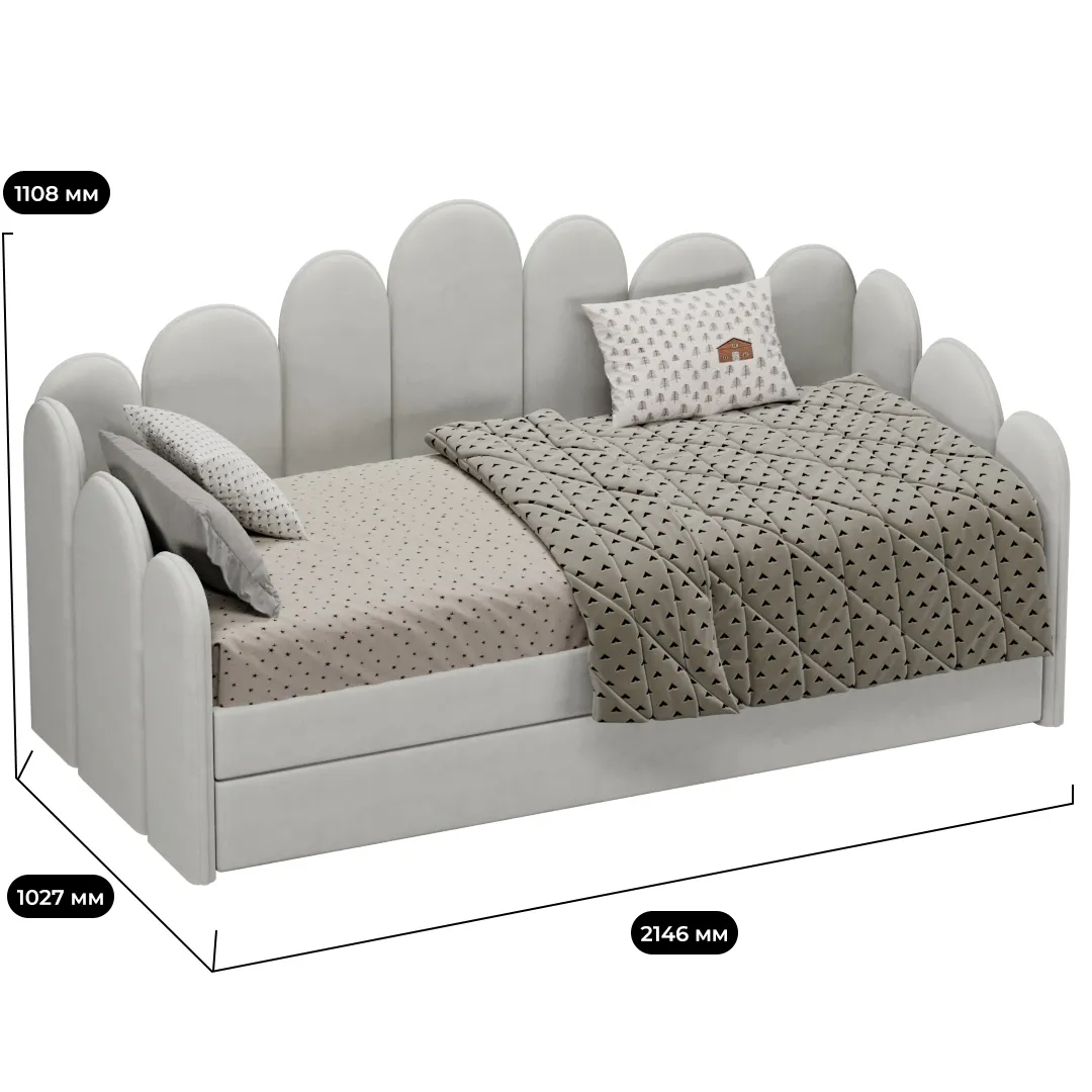 Мягкая кровать-диван ШЕЛЛ, 90x190