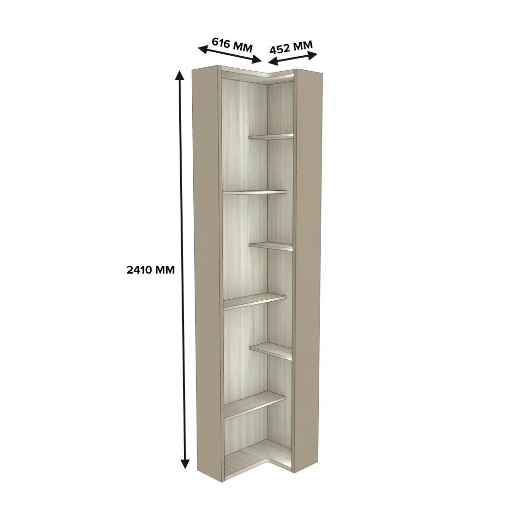 Стеллаж завершающий угловой с подсветкой L230.60 L/R