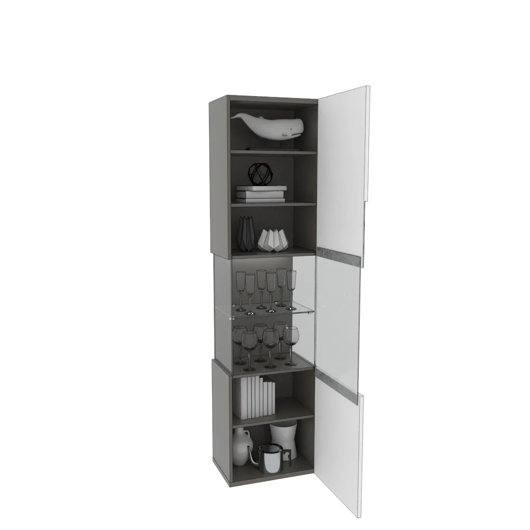 Шкаф напольный с подсветкой, фасады в эмали LE225 L/R