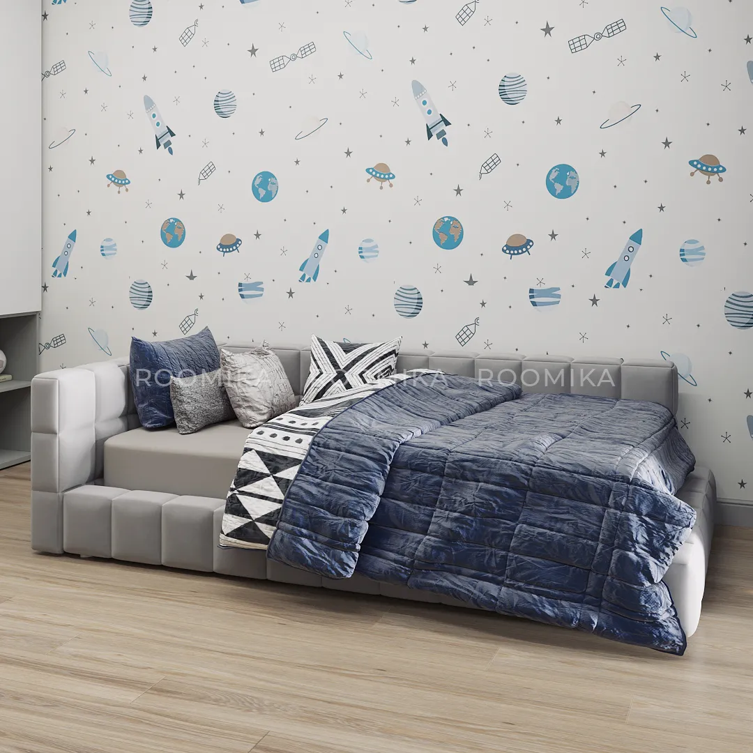 Кровать односпальная мягкая с ортопедической решеткой КВАДРО-М