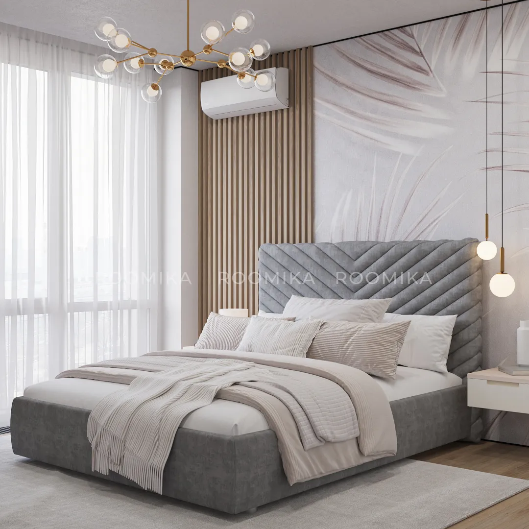 Кровать двуспальная мягкая САРА с подъемным механизмом, 140x200