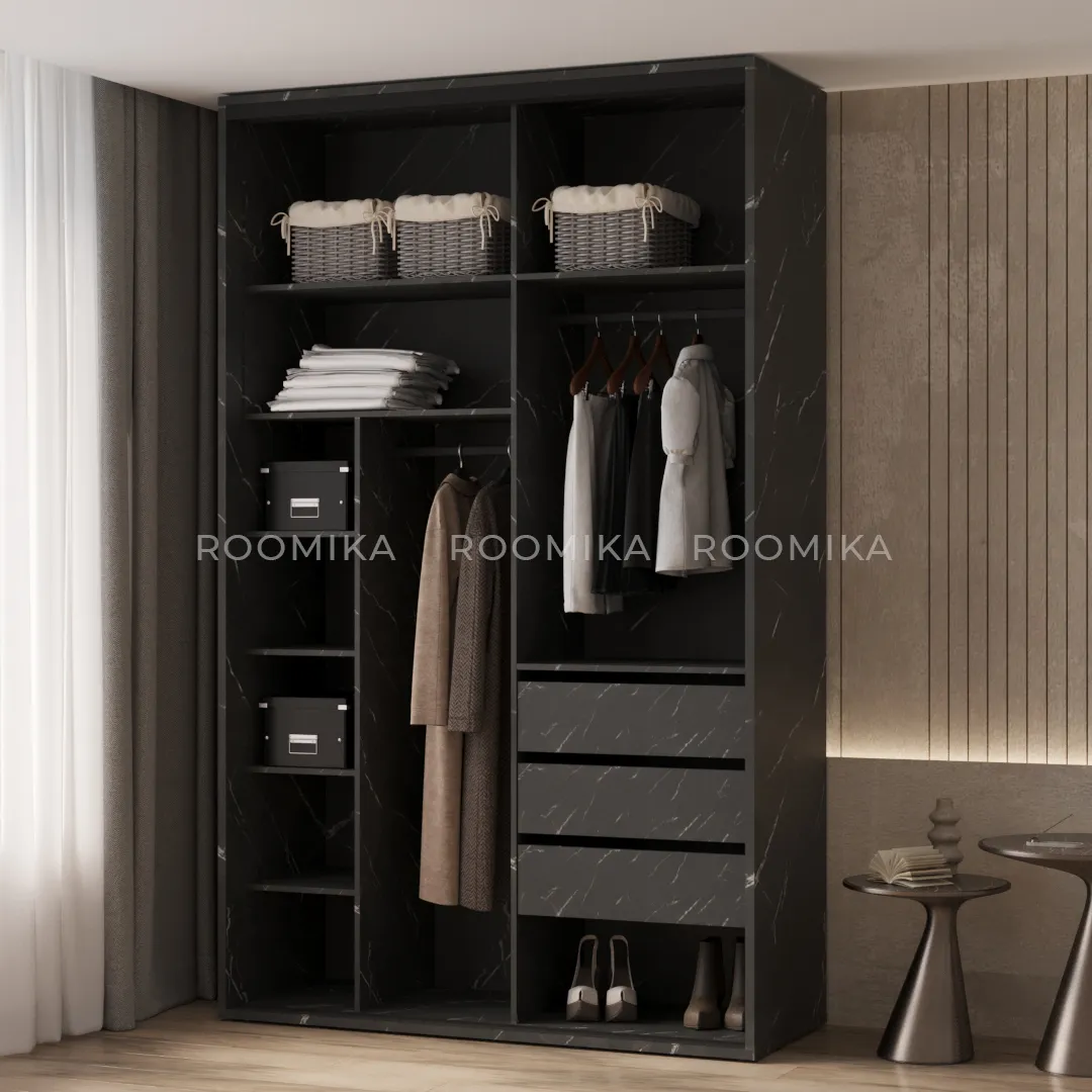 Шкаф-купе ХG166.60-2, профиль INTEGRO, фасад МДФ/Зеркало графит