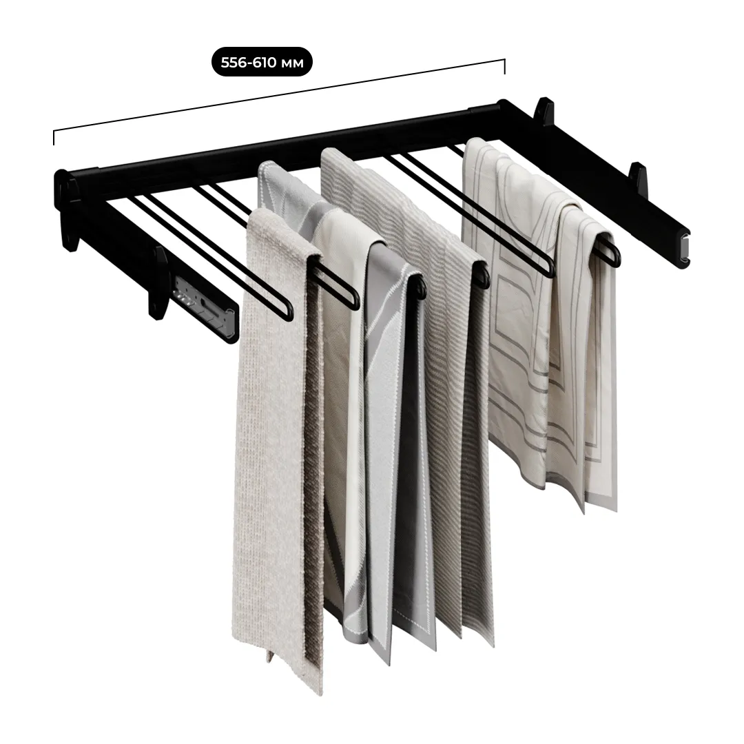 BELLE  Вешалка для брюк, 600 мм, цвет черный, BE60TRBL