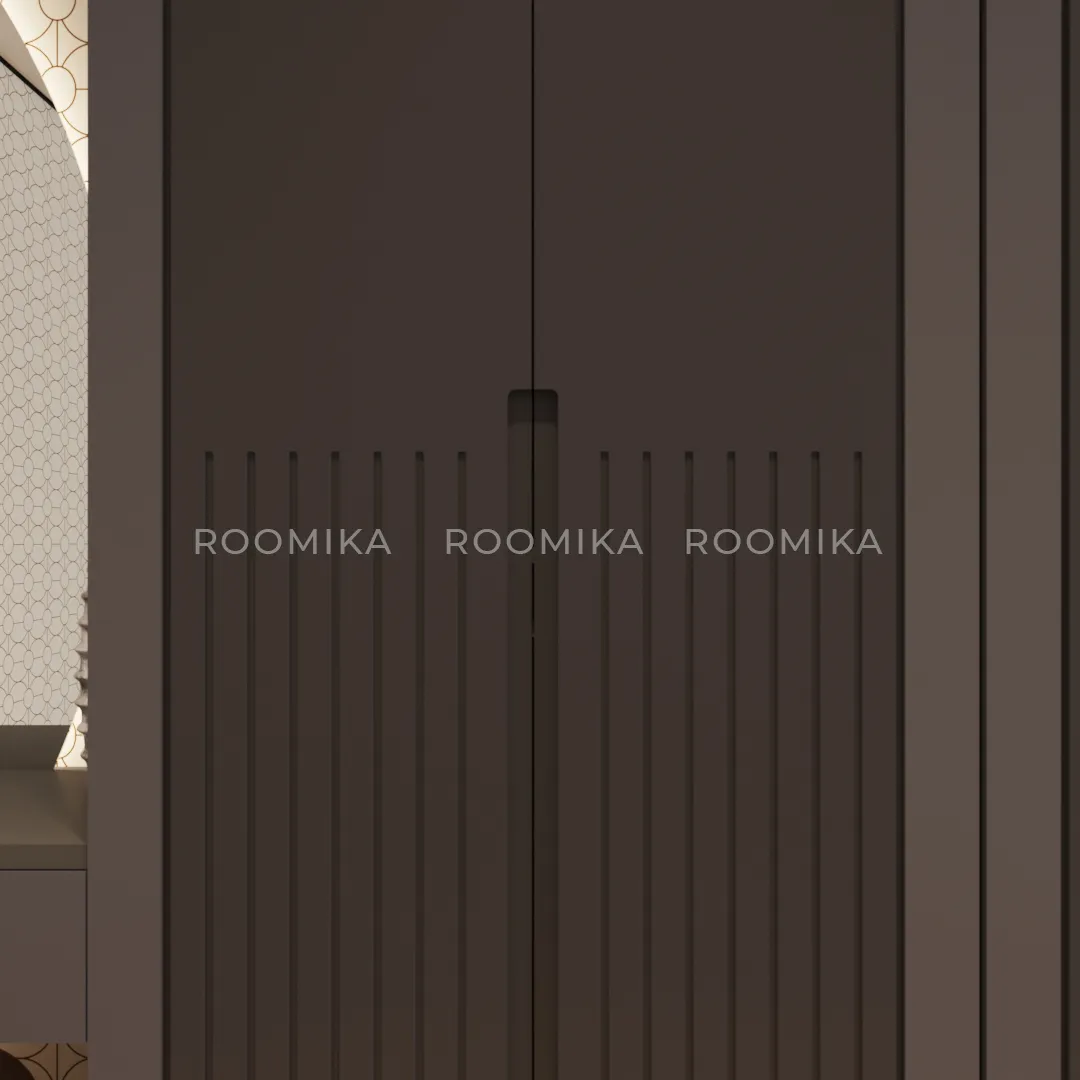 Шкаф 2 дверный, фрезерованные фасады в эмали LE210.60-2