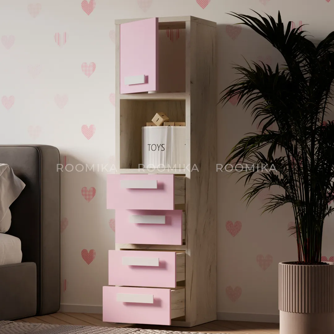 Cтеллаж сквозной книжный на 4 ниши с фасадом E804