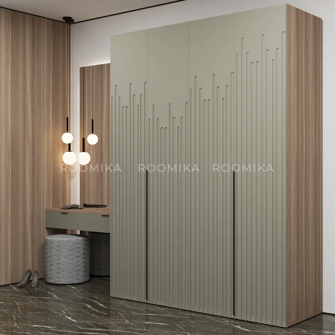 Шкаф 2 дверный, фрезерованные фасады в эмали LE-210.60-4