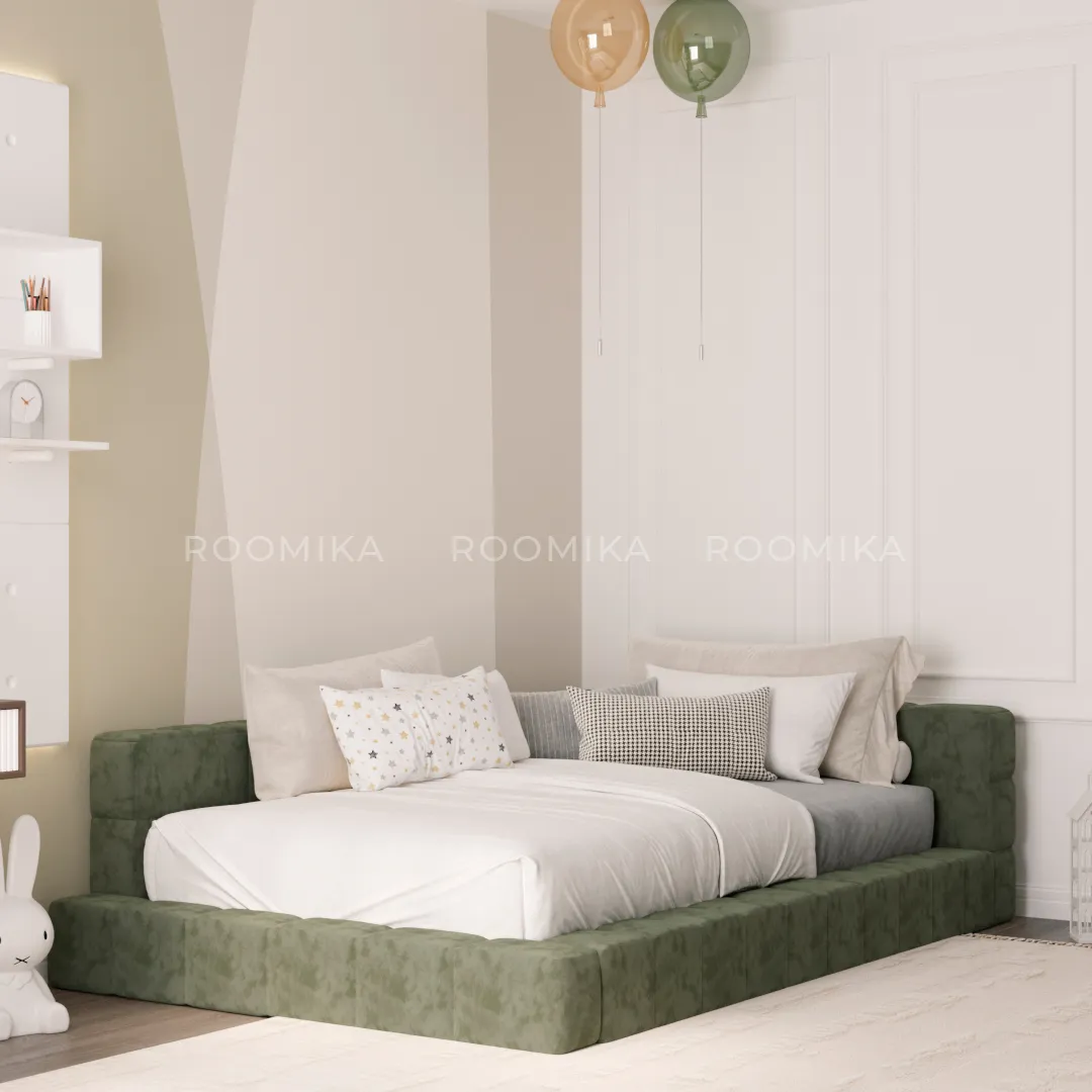 Кровать полутороспальная мягкая с ортопедической решеткой КВАДРО-М, 120х200