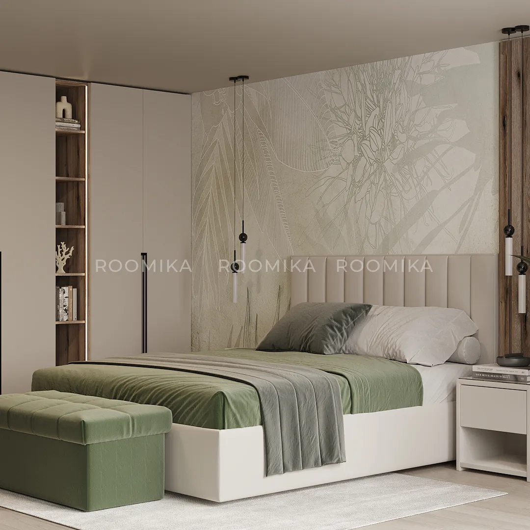 Кровать двуспальная мягкая ЛИБЕРТИ с подъемным механизмом, 140x200