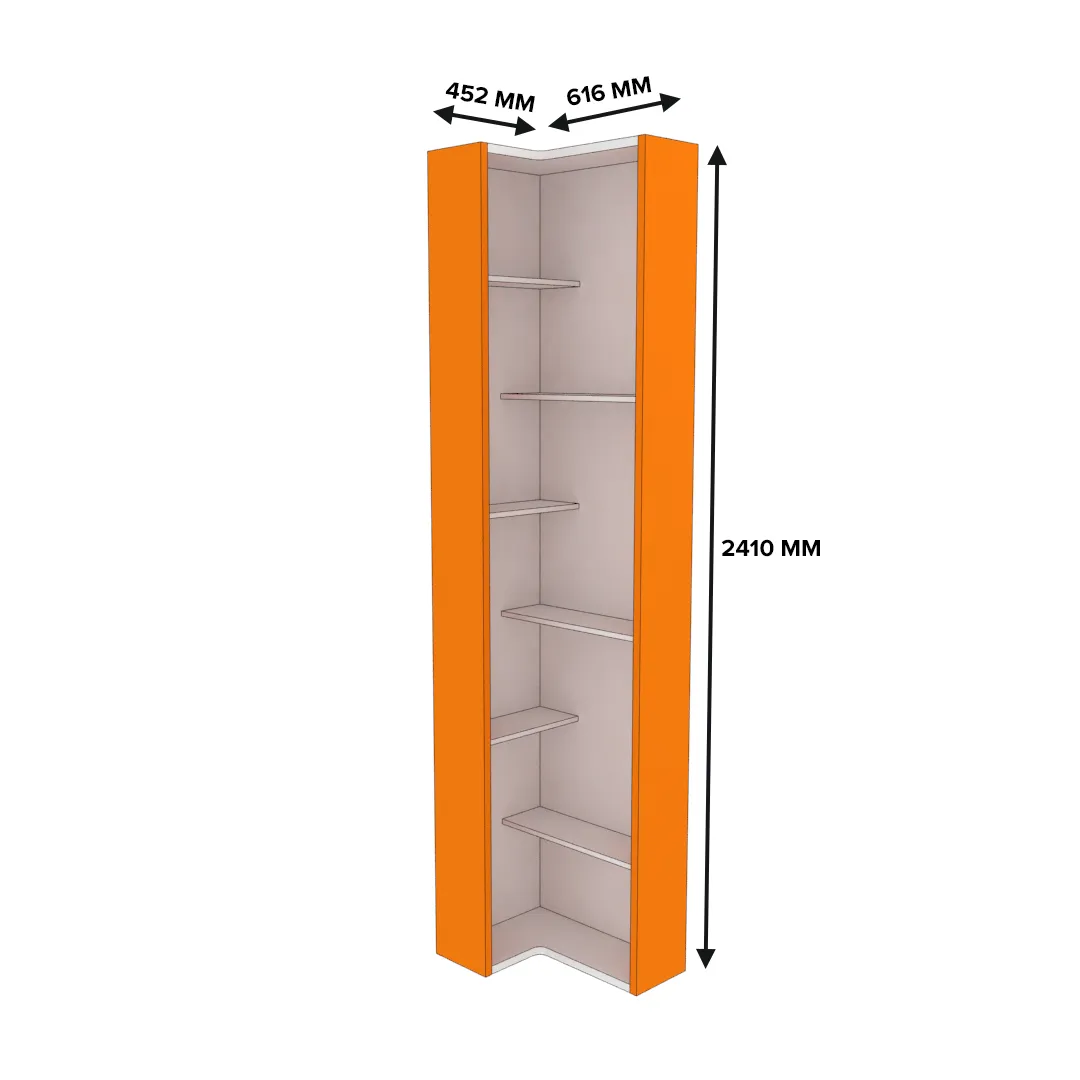 Стеллаж завершающий угловой с подсветкой L230.60 L/R