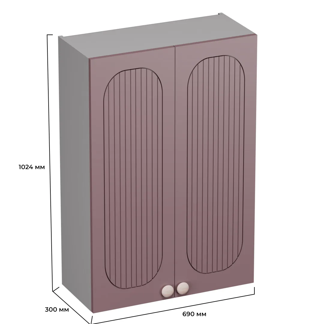Антресоль двудверная, фрезерованные фасады в эмали LE339.300
