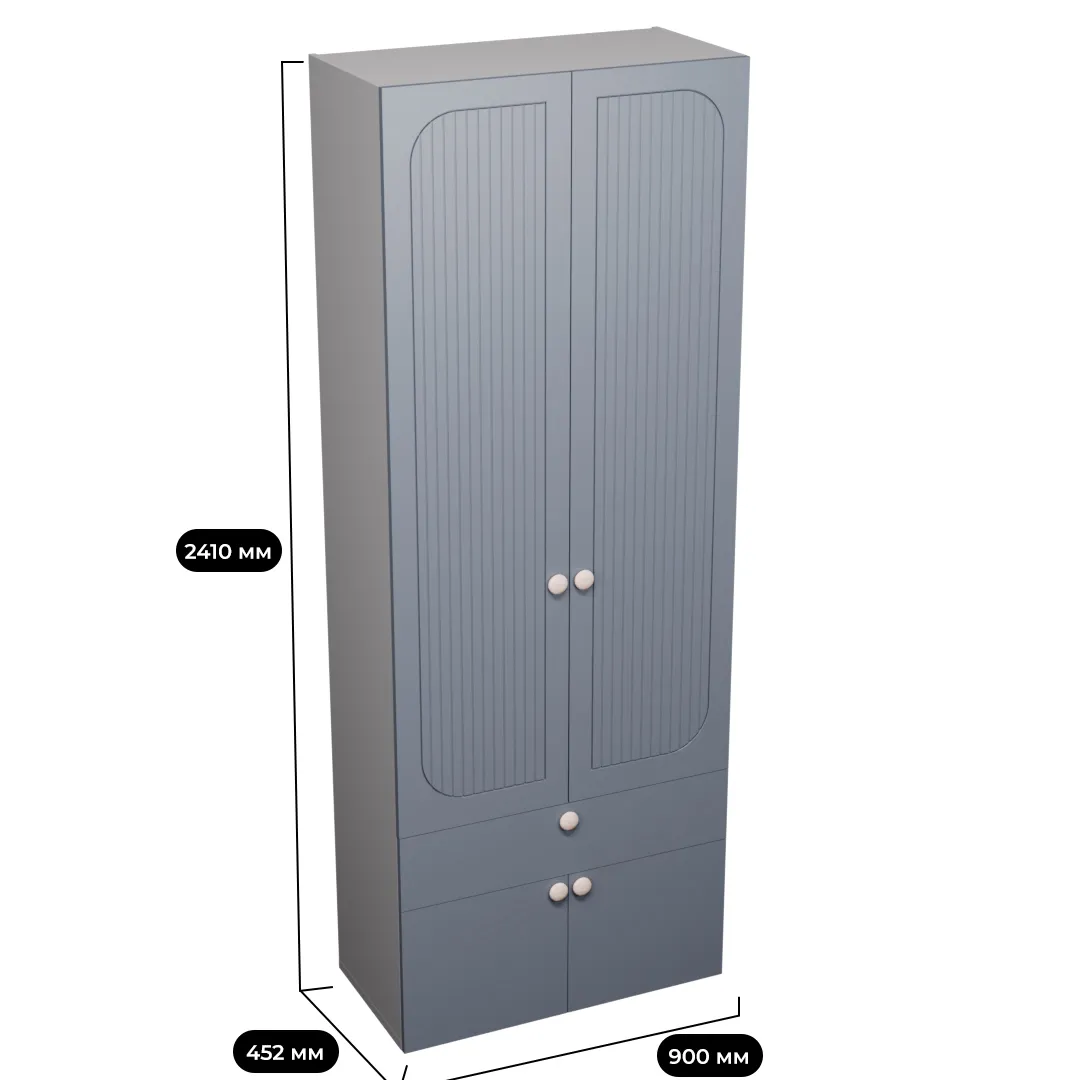 Шкаф, фрезерованные фасады в эмали LE235.44