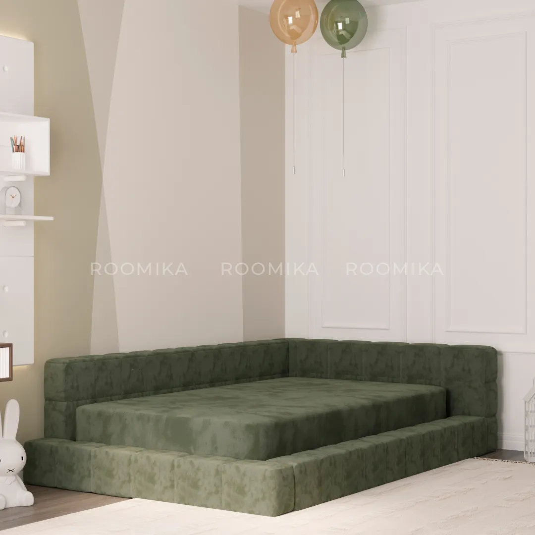 Кровать полутороспальная мягкая с ортопедической решеткой КВАДРО-М, 120х200