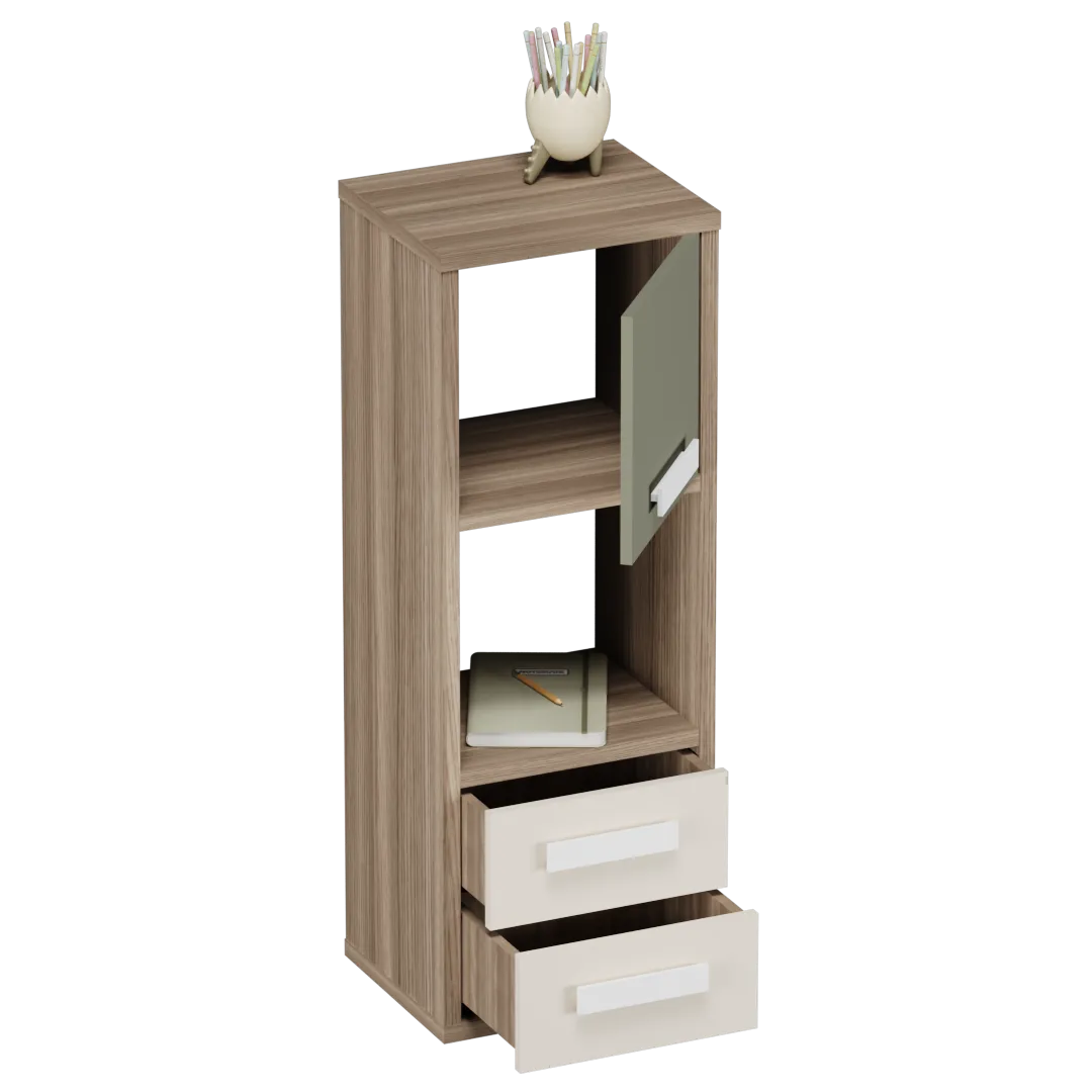 Cтеллаж сквозной книжный на 3 ниши с фасадом E803